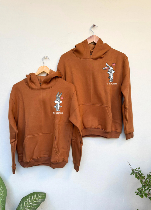 Lola and Bugs Bunny Regular Hoodies (Rust/Rust)