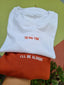 Oversized Matching Tshirt Set White/Rust - Tu hai Toh I'll Be Alright