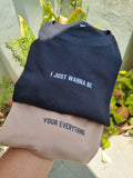 Oversized Couple Tshirt Set Black/Beige - I just wanna be your everything