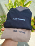 Oversized Couple Tshirt Set Black/Beige - I just wanna be your everything