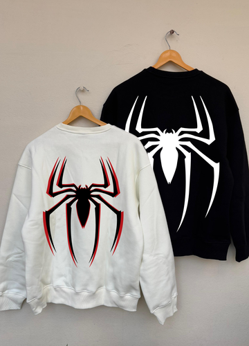 Spiderman Duo Oversized Sweatshirts (Off White/Black)