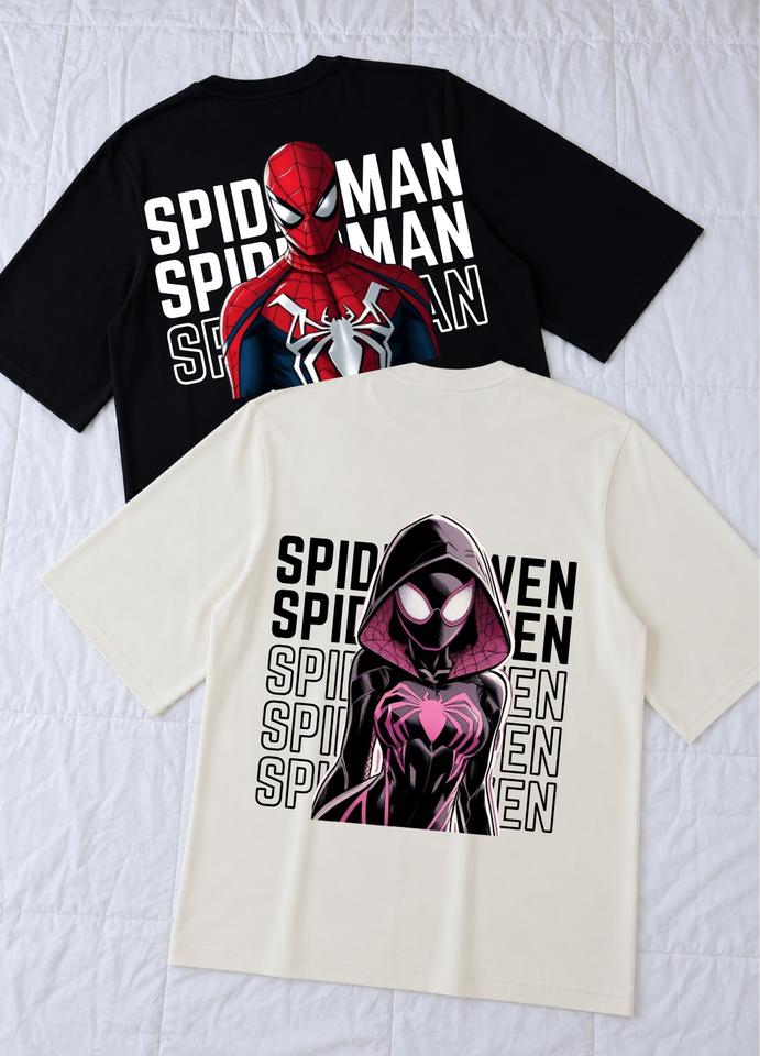 Oversized SpiderMan and SpiderGwen T-shirt Combo