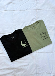 Oversized Matching Sun and Moon T-shirt Combo
