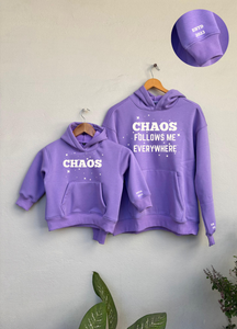Chaos Follows Me Everywhere Family Hoodies (Lavender/Lavender)