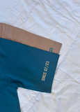 Nothing Makes Sense When We're Apart Oversized T-shirts (Beige/Teal)