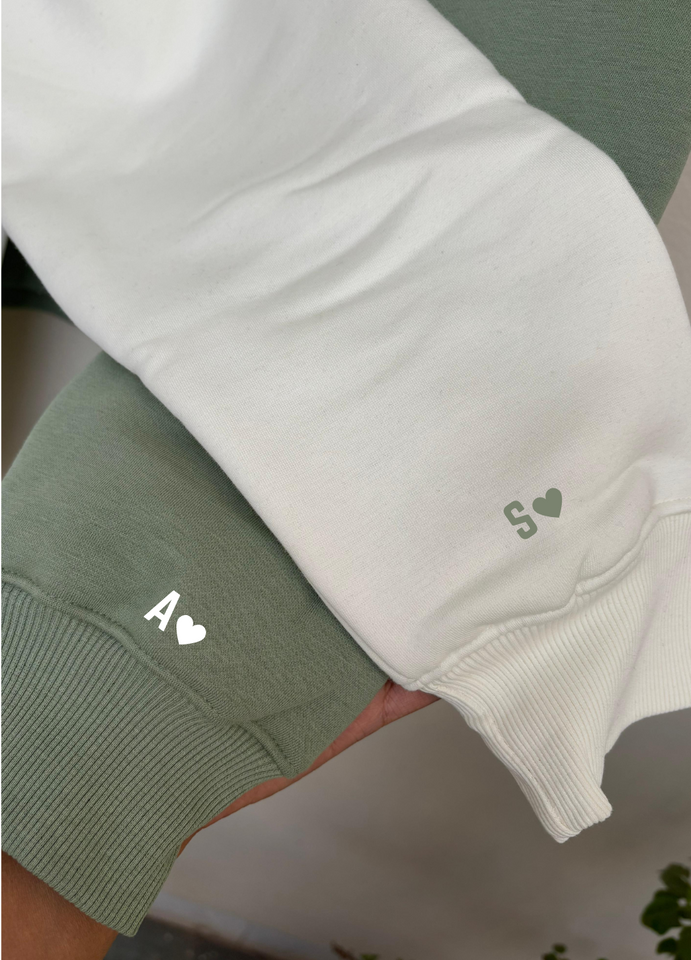 Somebody's Problem Couple Oversized Hoodies (Off White/Sage Green)