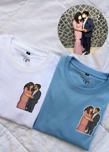 Custom Anime Illustration Oversized Fit Couple Tshirt