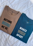 Nothing Makes Sense When We're Apart Oversized T-shirts (Beige/Teal)