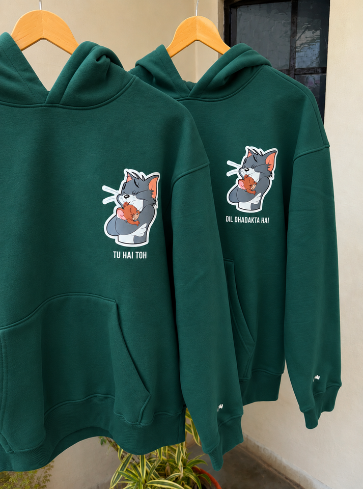 Tu Hai Toh Dil Dhadakta Hai - Oversized Tom & Jerry Hoodies