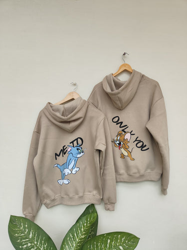 Tom And Jerry Couple Hoodie (Camel/Camel)