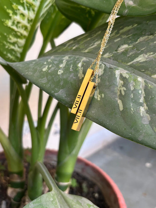 2 Engraved Bar Necklace