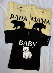 Papa Mama Baby Family Matching Regular T-shirts