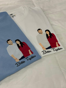 Custom Illustration Oversized Fit Couple Tshirt