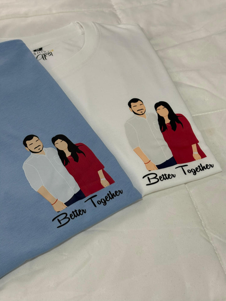 Custom Illustration Oversized Fit Couple Tshirt