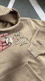 Embroidered Line Art Oversized Hoodie with Custom Text