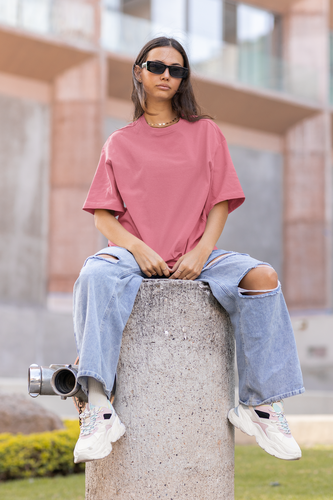 Solids: Fine Cherry Oversized T-shirt