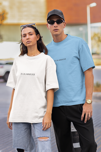Oversized Couple T-shirt - Custom Date Tshirt, Blue & White